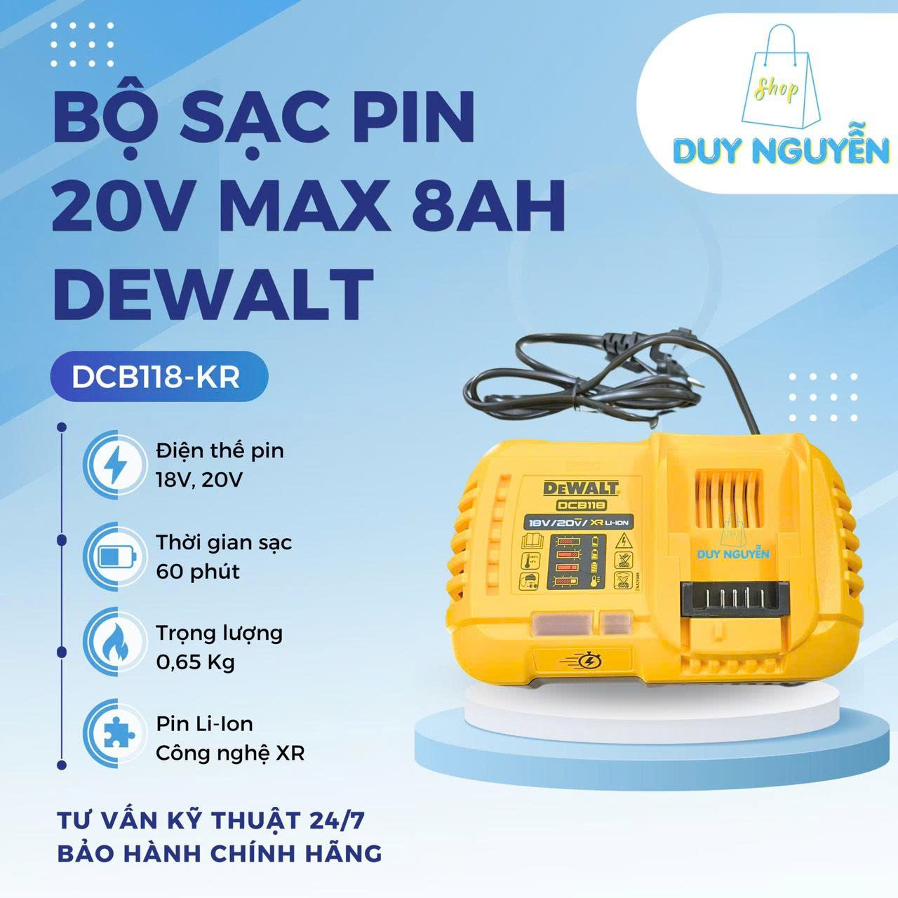 Bộ sạc pin 20V max 8AH - Công Ty TNHH Một Thành Viên Kỹ Thuật Hàn Duy Nguyễn